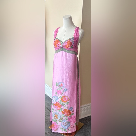 FREE PEOPLE Just Dreamy Maxi Slip dress pink size large - Picture 11 of 15